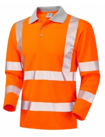 Leo Barricane CoolvizPlus Sleeved Polo Shirt Orange